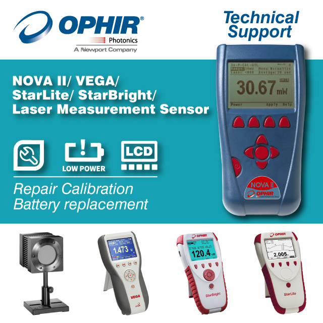 Ophir NOVA II / Vega / StarBright / StarLite / Laser Energy Meter Probe Repair, Calibration, and Battery Replacement